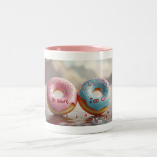 Valentine's Sweetheart Donut Zweifarbige Tasse