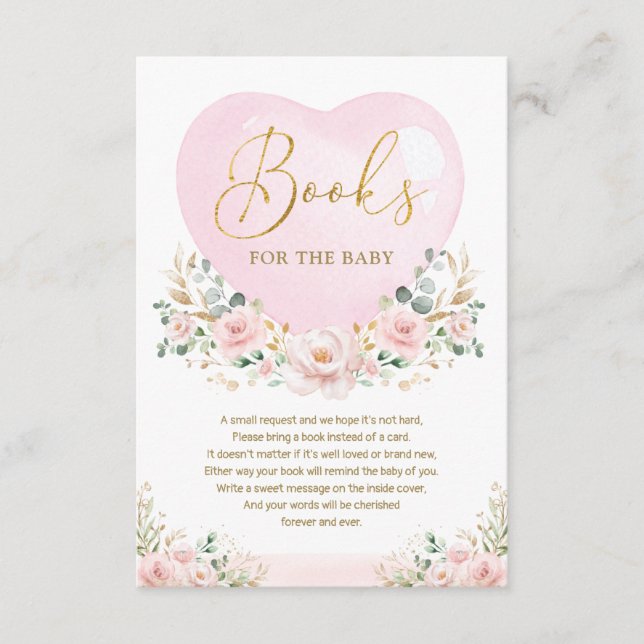 Valentines Sweetheart Floral Books for Baby Girl Begleitkarte (Vorderseite)