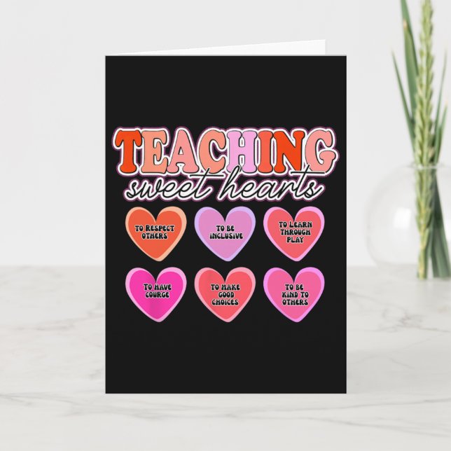 Valentine's Teacher Shirts Teaching Sweethearts, I Karte (Vorderseite)