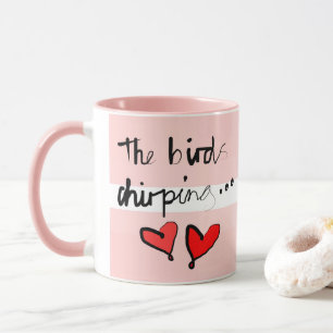 Valentine's The Bird's Chirping - rosa Window Red Tasse