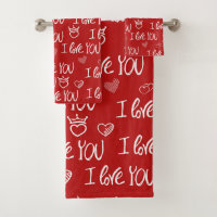 Valentine's Thema Red White I Liebe You Pattern