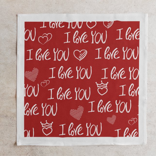 Valentine's Thema Red White I Liebe You Pattern Serviette (Von Creator hochgeladen)
