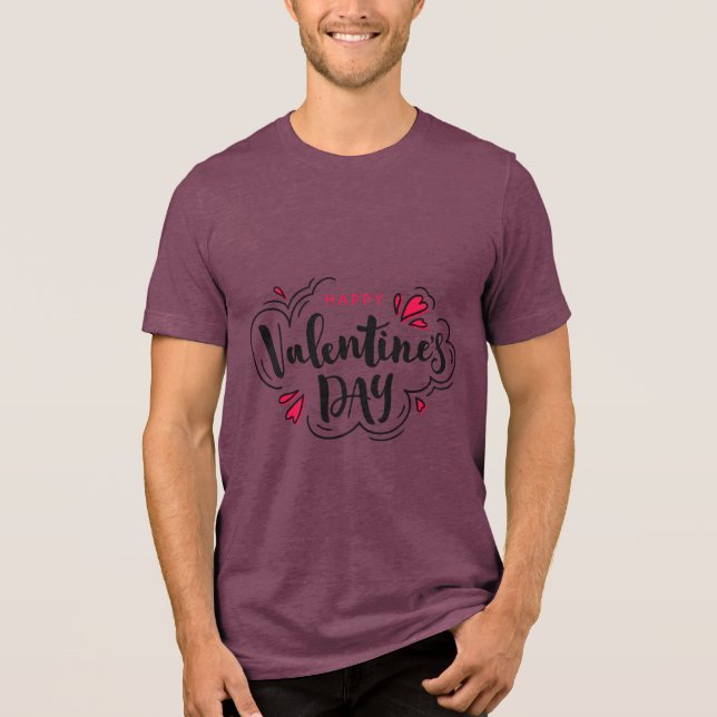 Valentine's Typography Sayings Tri-Blend Shirt (Vorderseite)