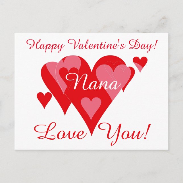 Valentines von Janz für Nana Liebe You Postkarte (Vorderseite)