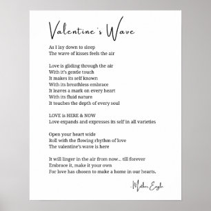 Valentines Wave Liebe Gedicht Plakatwand Art Deco  Poster