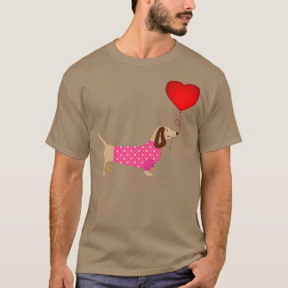 Valentines Weiner Daschund Dackel in Hundekleidung T-Shirt