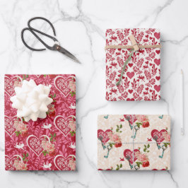 Valentines Wrapping Paper Geschenkpapier Set