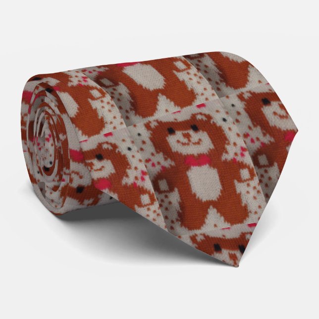 Valentines XMas Teddy Bear Large Strick Strumpf Krawatte (Gerollt)