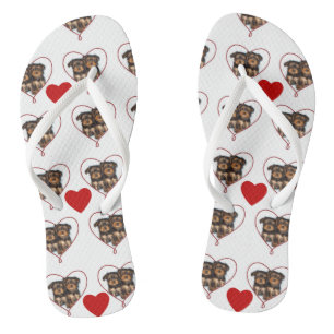 Valentines Yorkie Welpen Flip Flops