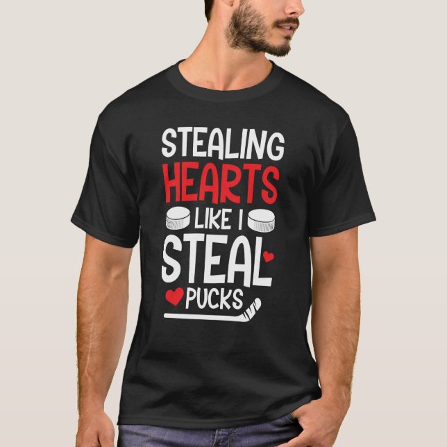 Valentineu2019s Day Hockey Stealing Hearts Like I  T-Shirt (Vorderseite)