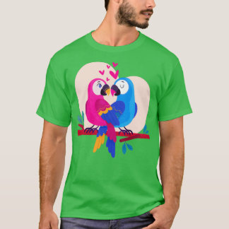 Valentinex27s Day Parrot Couple T-Shirt