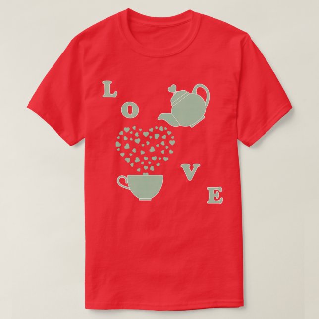 Valentinex27s Day Teapot Cup Herz T-Shirt (Design vorne)
