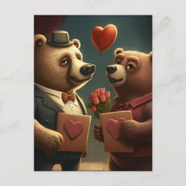Valentingebärenbär-Cartoon Postkarte