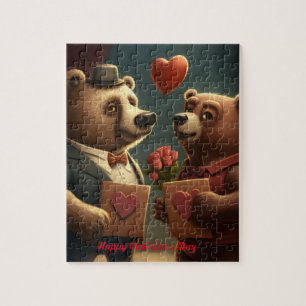 Valentingebärenbär-Cartoon Puzzle