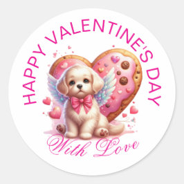 Valentingeschenke - Pawsitiv Adorable Welpe 10 Runder Aufkleber