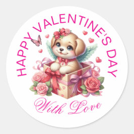 Valentingeschenke - Pawsitiv Adorable Welpe 11 Runder Aufkleber
