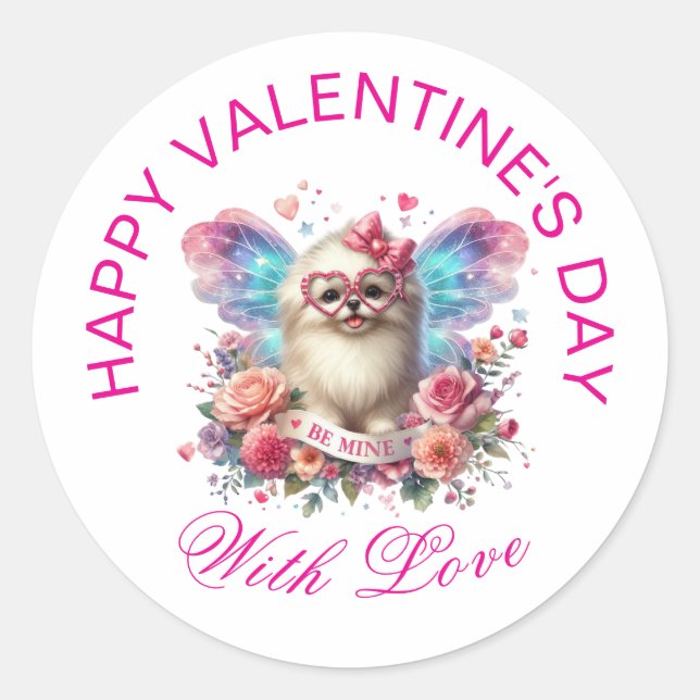 Valentingeschenke - Pawsitiv Adorable Welpe 12 Runder Aufkleber (Vorderseite)