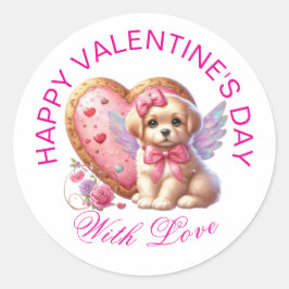 Valentingeschenke - Pawsitiv Adorable Welpe 13 Runder Aufkleber