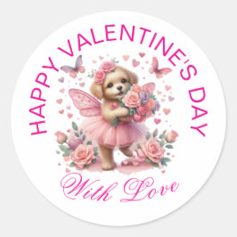 Valentingeschenke - Pawsitiv Adorable Welpe 14 Runder Aufkleber