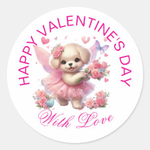 Valentingeschenke - Pawsitiv Adorable Welpe 17 Runder Aufkleber