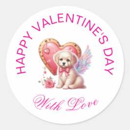 Valentingeschenke - Pawsitiv Adorable Welpe 1 Runder Aufkleber