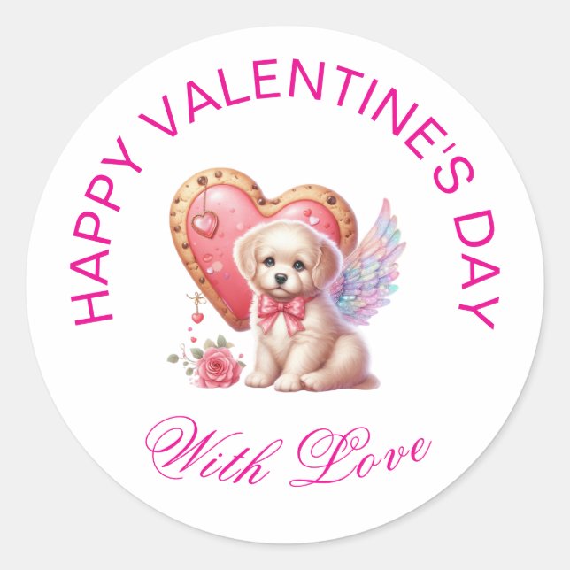 Valentingeschenke - Pawsitiv Adorable Welpe 1 Runder Aufkleber (Vorderseite)