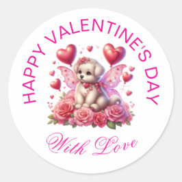 Valentingeschenke - Pawsitiv Adorable Welpe 3 Runder Aufkleber