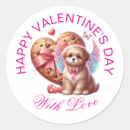 Valentingeschenke - Pawsitiv Adorable Welpe 5 Runder Aufkleber