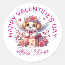 Valentingeschenke - Pawsitiv Adorable Welpe 8 Runder Aufkleber