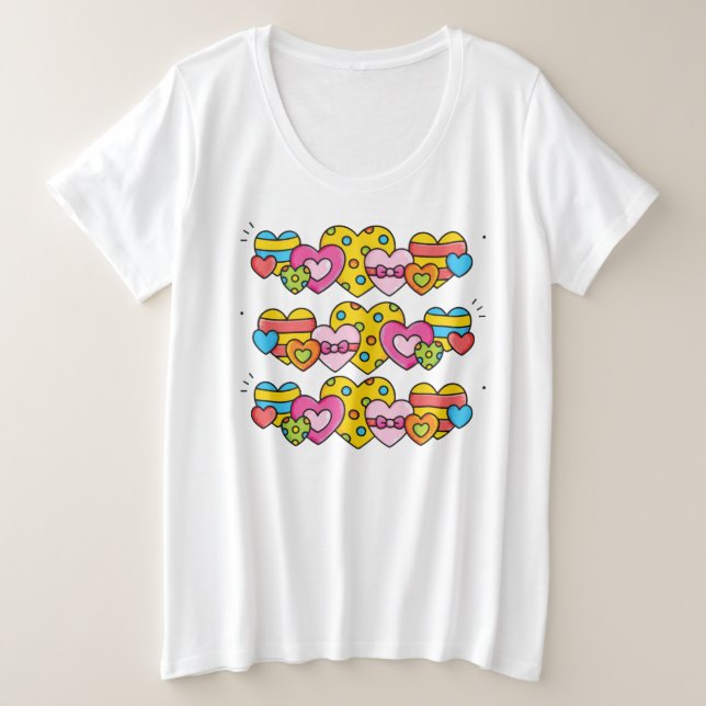 Valentinherzen Große Größe T-Shirt (Design vorne)