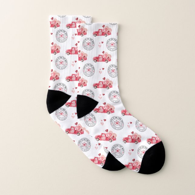 Valentinherzen Wasserstraßenlkw Socken (Paar)