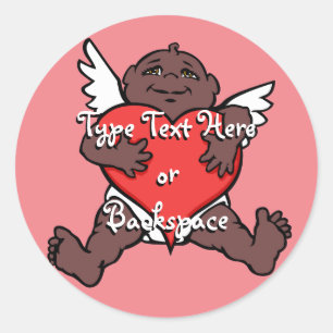 Valentinin-Aufkleber für afrikanische Kupiden Runder Aufkleber