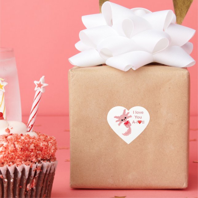 Valentinin-Axolotl-Heart-Aufkleber Herz-Aufkleber (Party)