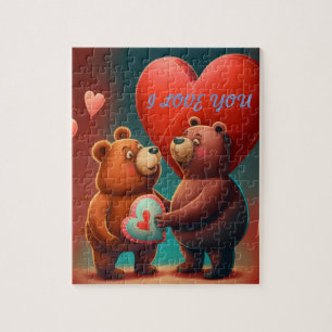 Valentinin-Bär-Cartoon-Puzzle Puzzle