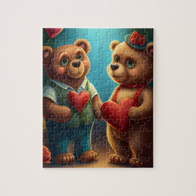 Valentinin-Bär-Cartoon-Puzzle Puzzle (Vertikal)