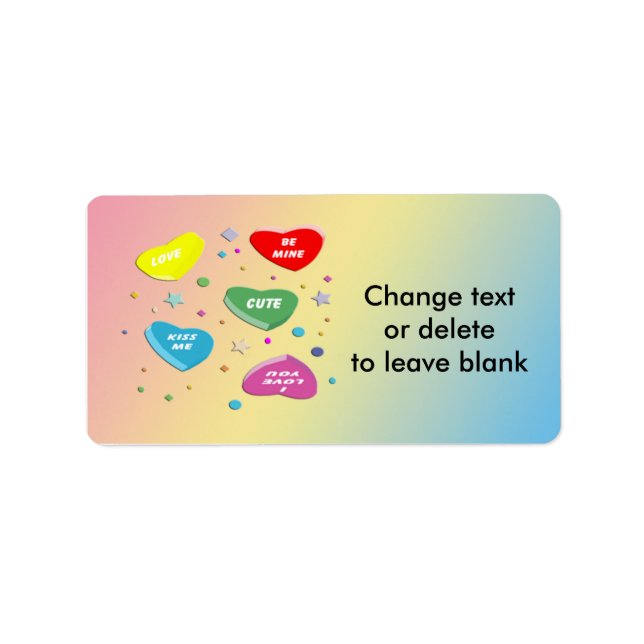 Valentinin's Candy Hearts Address Label Adressaufkleber (Vorne)