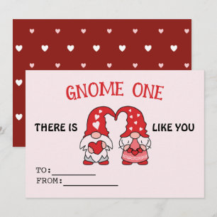Valentinins Gnome Niedlich Red Hearts Liebe Card Ankündigung
