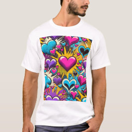 Valentinins Herz-Kreuz-Design T-Shirt
