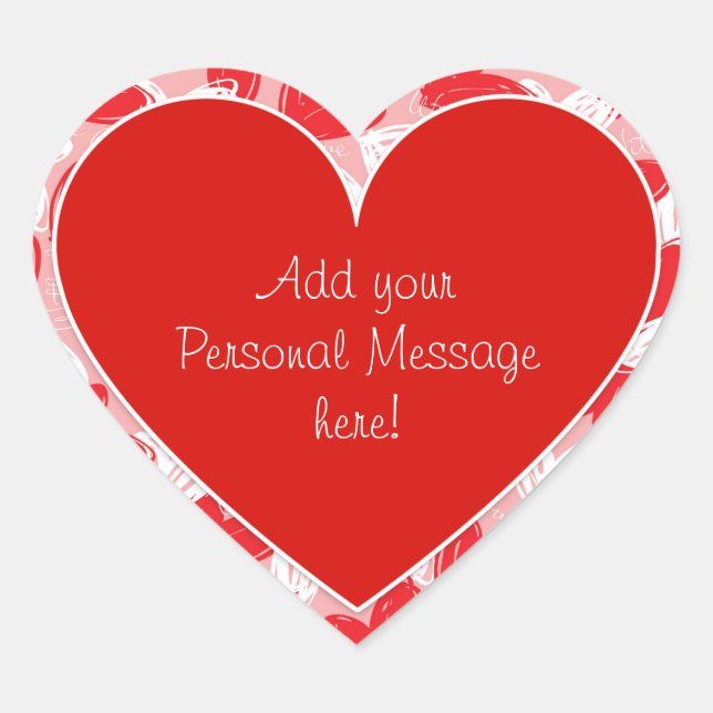 Valentinins Herz "mit Liebe" - Aufkleber (Vorderseite)