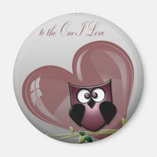 Valentinins niedliche Eule zum Ein-I-Liebe-Magnet Magnet