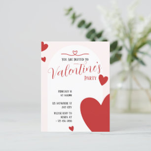 Valentinins Party Einladung Editable Design