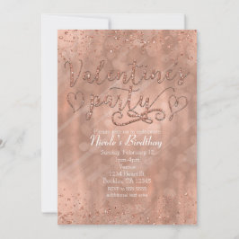 Valentinins Party Rosa Rose Gold Glam Einladungen