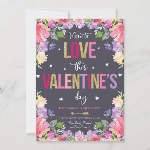 Valentinin's Pregnancy Announcement Baby Reveal Feiertagskarte