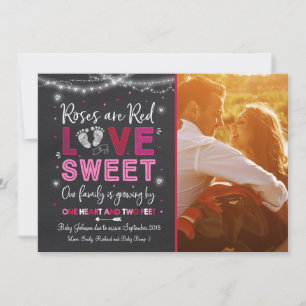 Valentinin's Pregnancy Announcement Baby Reveal Feiertagskarte