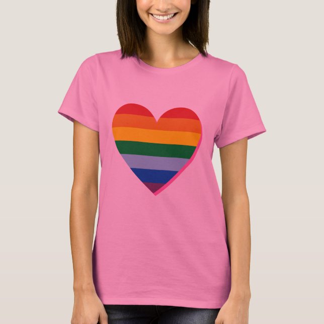 Valentinins Rainbow-Kartell - Herz-T - Shirt (Vorderseite)