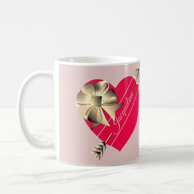 Valentinin's Red Hearts w/Bow Kaffeetasse (Links)