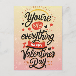 Valentinins Zitat "Du bist mein alles" Postkarte