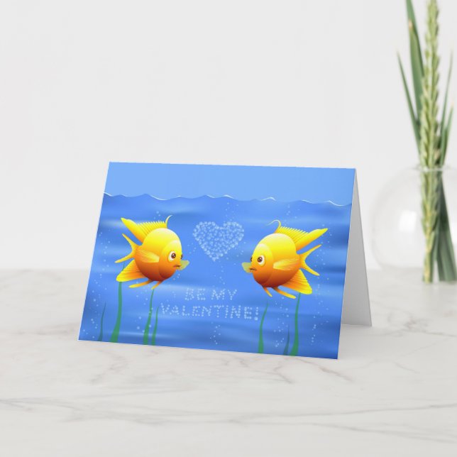 Valentinische Fische Feiertagskarte (Vorderseite)