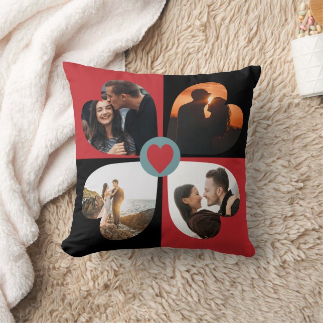 Valentinische Herz-Foto-Collage Kissen (Decke)