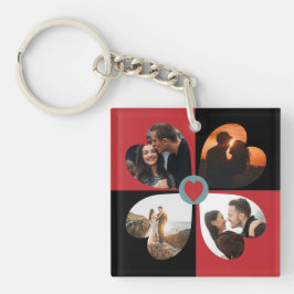 Valentinische Herz-Foto-Collage Schlüsselanhänger